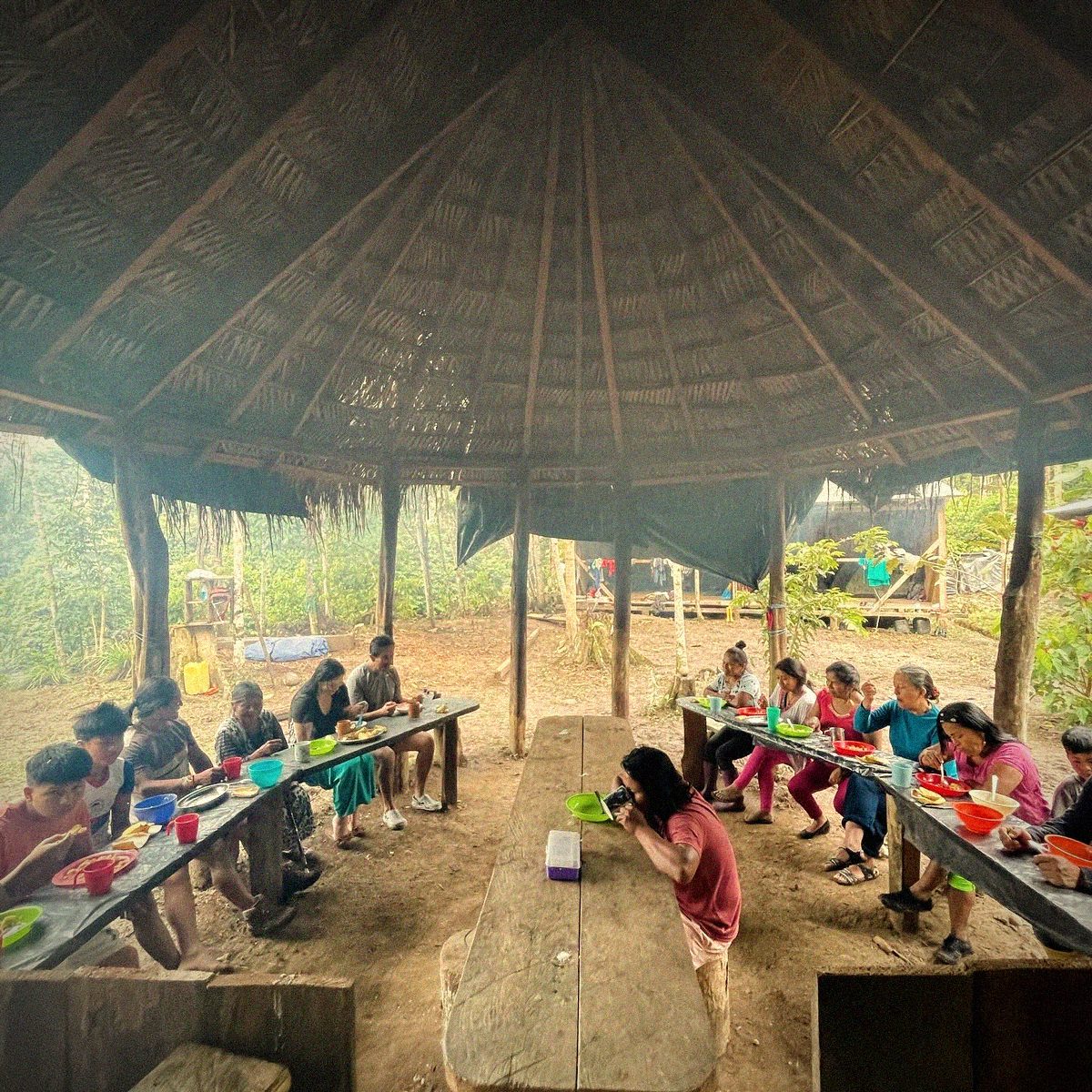 Communal meal in the Amazon