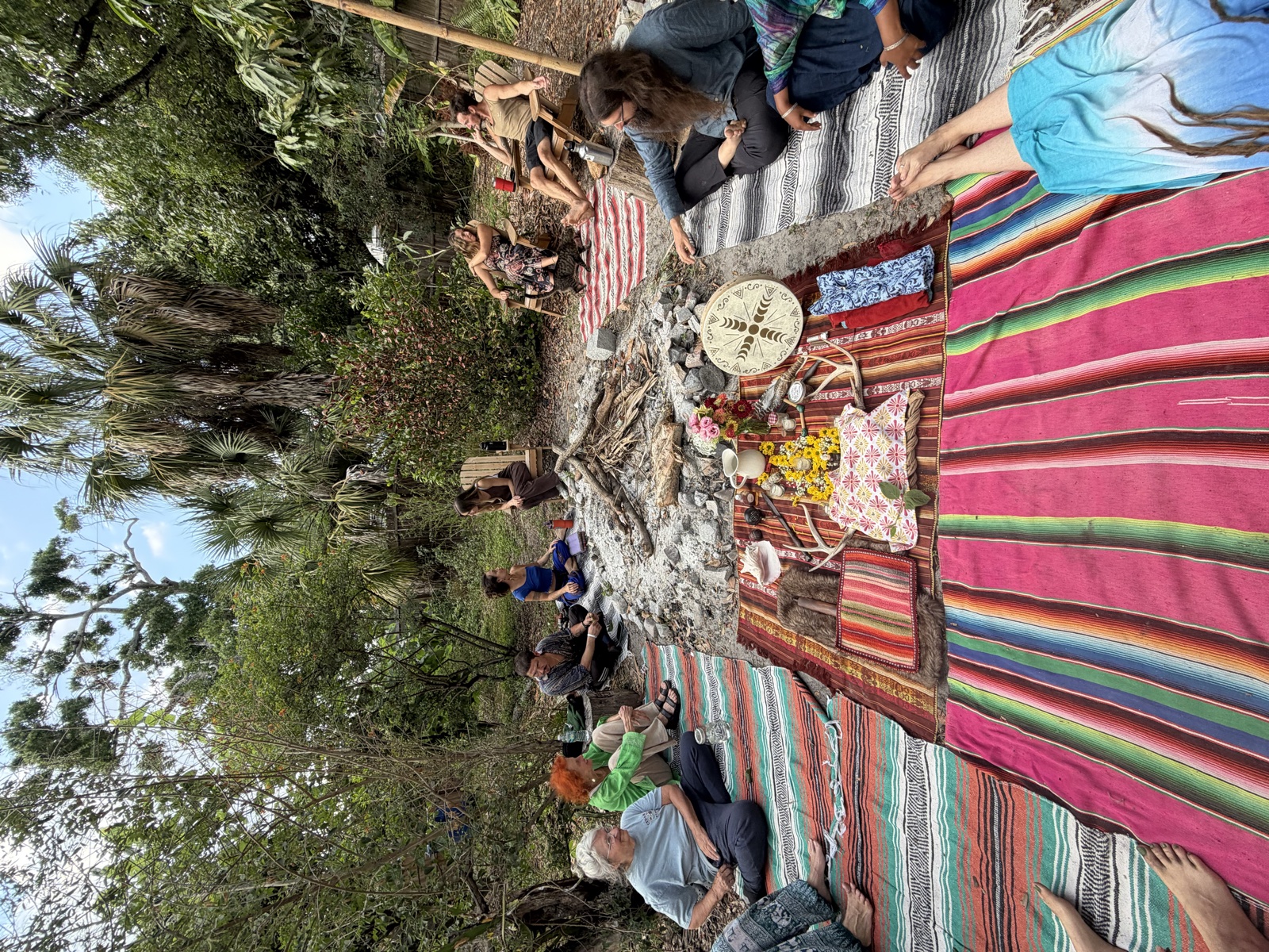 Traditional prayer circle gathering